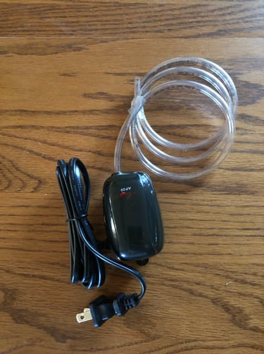air pump agitator for the 1 quart production process for colloidal silver production