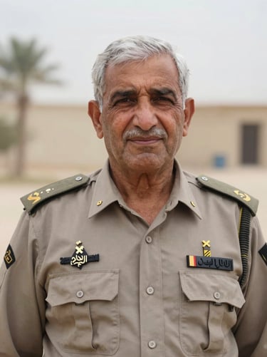 Portrait of a senior Afghan field operations manager, outdoor background with soft daylight, professional and capable expression, documentary style.