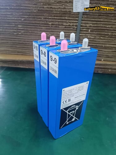 detail of LiFePO4 prismatic battery cells