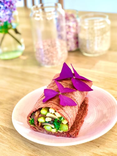 Wrap végétarien au sarrasin et à la betterave