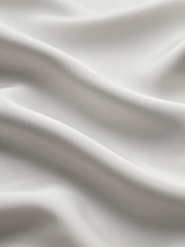 An abstract 3D render of a smooth, undulating surface in a silk-like texture with colors from the palette (#F8F5F2, #D8D8D8). The curves are gentle and precise, conveying flow and digital elegance.