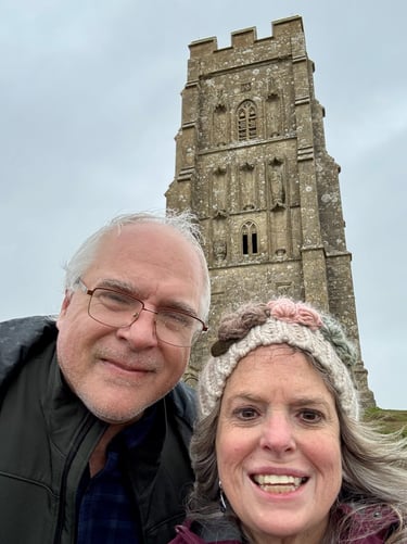 Rod and Tammie at Glastonbury Tor