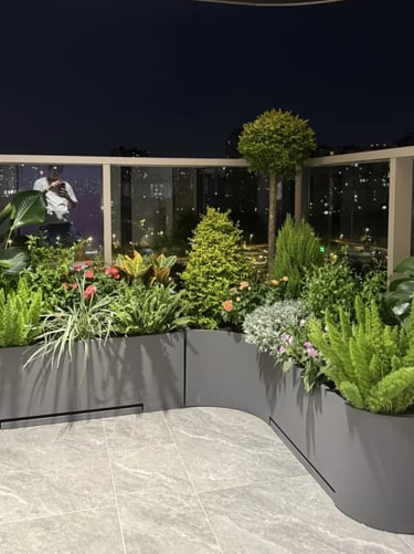 Cozy balcony with warm ambient lighting and natural wooden textures, inspired by warm European outdoor living