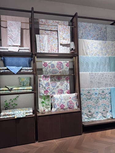 William Morris-inspired interior featuring botanical patterns, natural materials, and traditional Ar