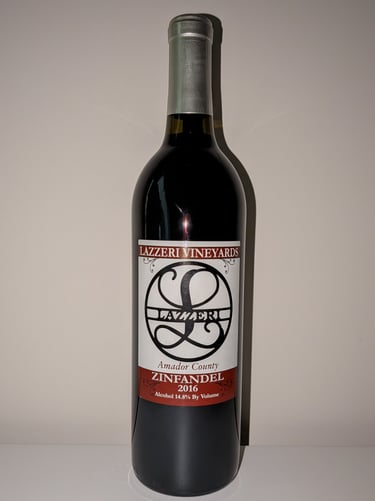 A single bottle of red wine labeled "Zinfandel"