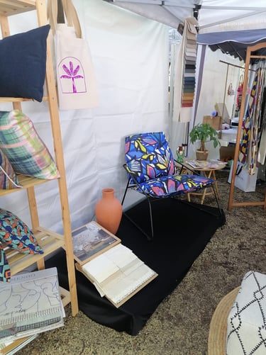 chaise confort bleu tropical