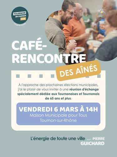 Café rencontre des ainés avec Tournon en Commun 2026