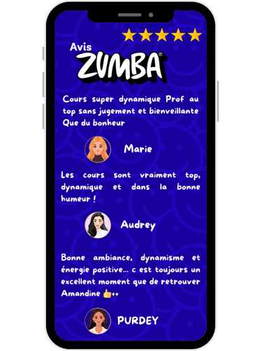 Avis clients – Témoignages sur mes cours de Zumba® et CIRCL Mobility™