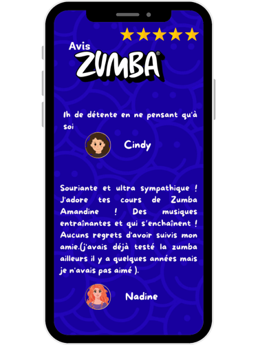 Avis clients – Témoignages sur mes cours de Zumba® et CIRCL Mobility™