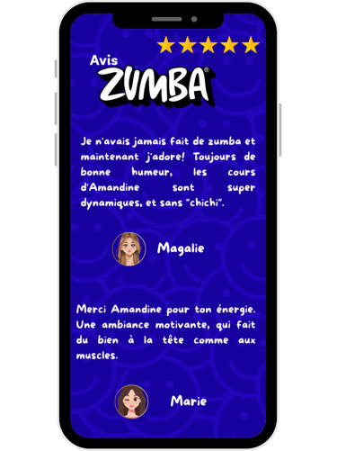 Avis clients – Témoignages sur mes cours de Zumba® et CIRCL Mobility™