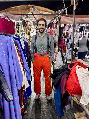 a man standing in friday market