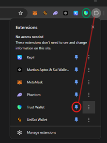 Trust wallet crypto pinned extension