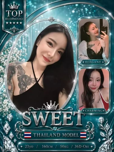 Elegant Thailand model with shoulder tattoos featured on a top recommended profile with jewelry accents.