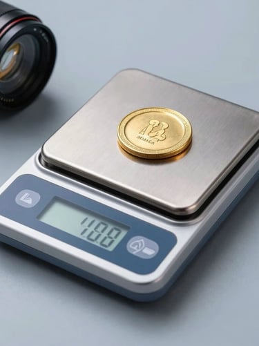 A sleek professional electronic mini pocket scale for weighing gold and precious metals, displaying a highly accurate digital readout, captured in a clean product shot with subtle steel blue tones.