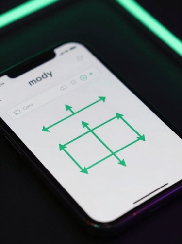 High-fidelity UI screenshot of a local file transfer tool, showing geometric data flow diagram with electric green arrows