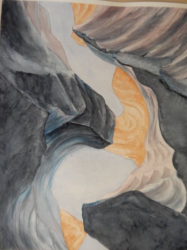 Antelope Canyon. Aquarelle sur papier 100% coton 40/50 cm, Sébastien Schoch