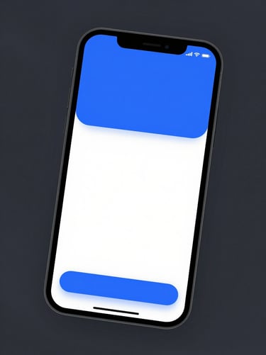 Sleek tech photography of a mobile e-commerce interface mockup, cool studio lighting, deep charcoal and electric blue tones, sharp focus, 35mm