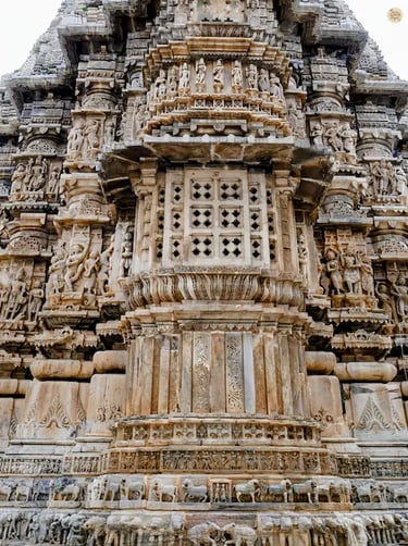 Jagdish Temple in Udaipur showcasing beautifully crafted stone structures and traditional artistry.