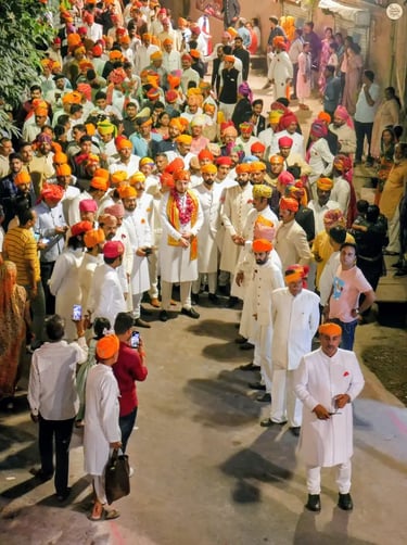 King of Bundi Maharao Vanshvardhan Singh and Hadoti landlords in Laxmi Narayan Shobhayatra, Kota Dussehra.