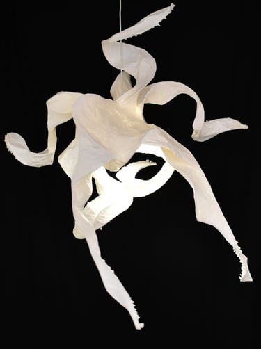 luminaire papier poulpe sculpture suspension sète
