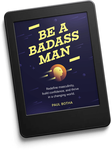 Be a Badass Man eBook mockup on Kindle device