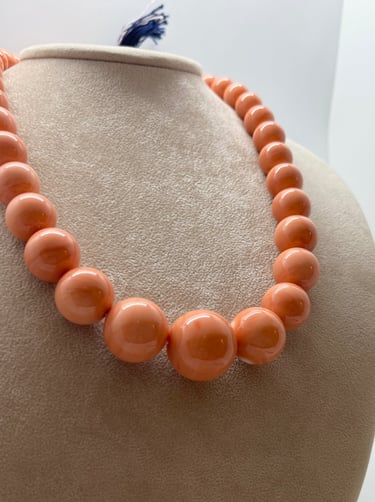 collana in corallo; corallo salmone