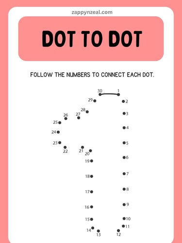 Dot to dot activity worksheets numbers
