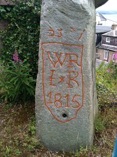 East Face showing graffiti and mystery hole.