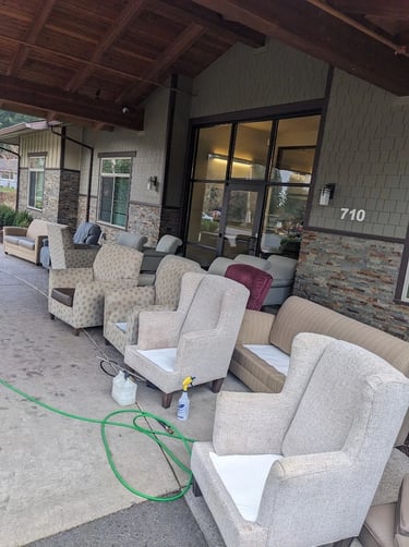 Commercial upholstery cleaning at a retirement home in Olympia