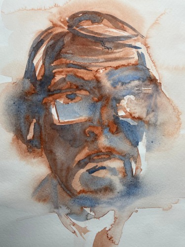 Watercolour: Self portrait 2