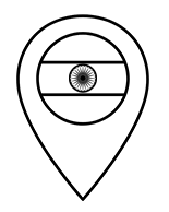 location icon with india flaq inside with no background as an icon