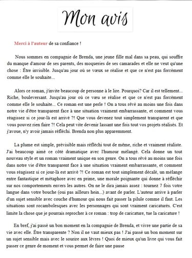 chronique livre en toute transparence egide of books