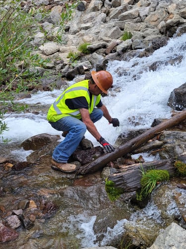 Avivid's co-founder working on the Nelson Tunnel site in CO.