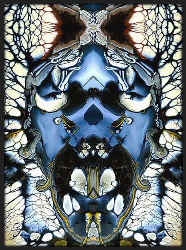 Abstract paint image as form begins to emerge during the Dream Carnival process