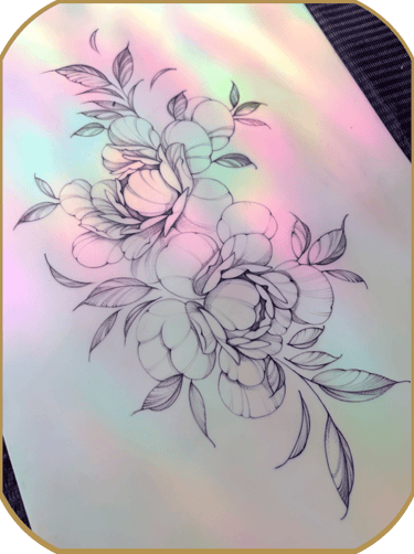 Fine line flash tattoo design