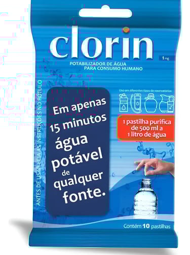 pastilha de cloro clorin, para purificar a água