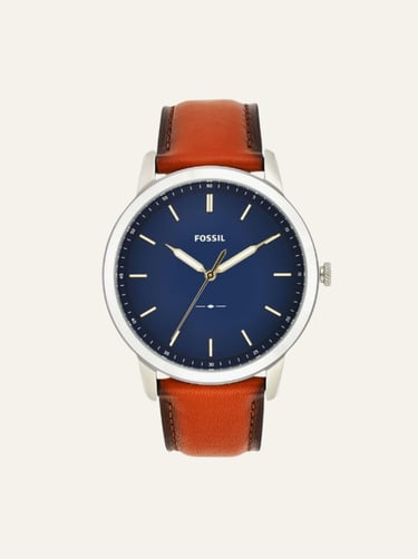Picture of Fossil Men's Minimalist Watch Brown Leather Silver Blue