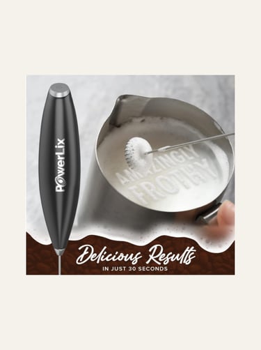 PowerLix Powerful Handheld Milk Frother - Black