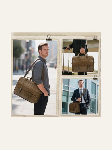 RAINSMORE Messenger Bag for Men 16 Inch Laptop Bag Vintage Leather Waterproof - Dark Brown 