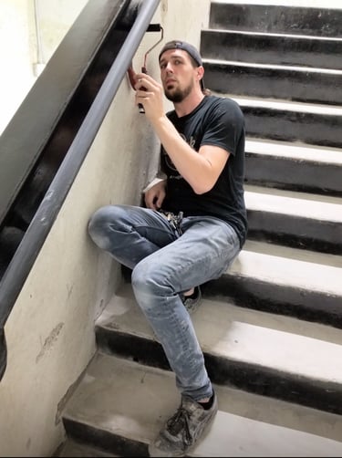 Painting the handrails