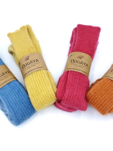 chaussettes laine mohair alpaga teinture vegetale artisanat textile france occitanie aveyron