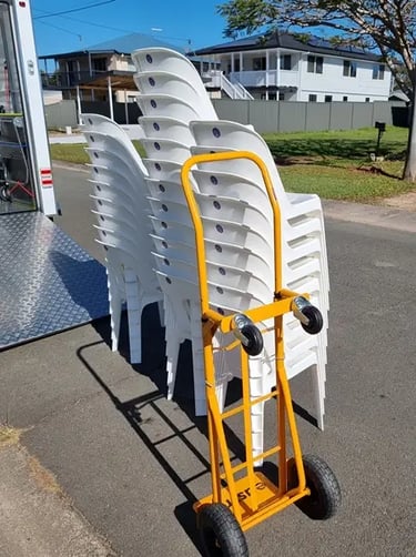 Plastic Chair captured at a Backyard Wedding in Mountcotton, Redlands - party hire by SweetAz Co.