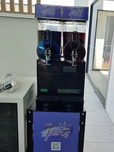 Slushie Machine bringing the chills at a Twentyone Birthday in Belmont, Brisbane - party hire by SweetAz Co.