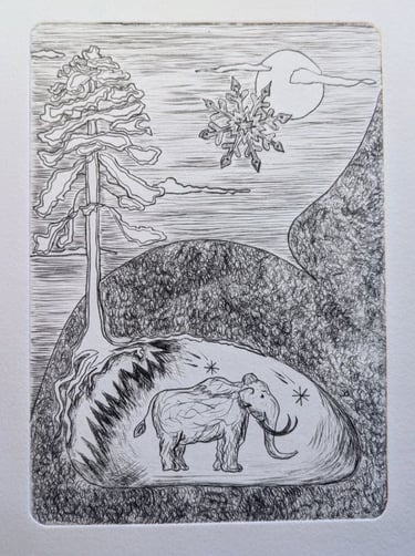 2ème mère gris mammouth flocon pin gravure rhénalon