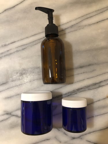 pump bottle plus 2 storage jars for colloidal silver and aloe vera applications