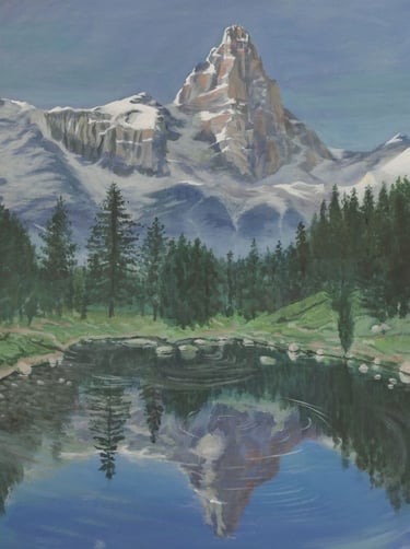 El Cervino desde Italia acrilico 50x65 cm