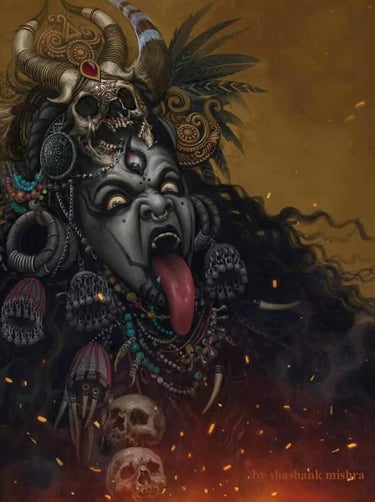 Goddess Kali showing tongue