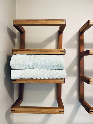 This product is manufactured to order Towel Rack, floating shelf, bath towels, bathroom shelf.