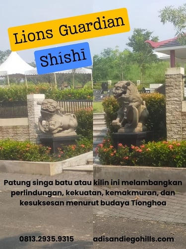 Patung singa Shinshin diruby mansion san diego hills memorial park karawang