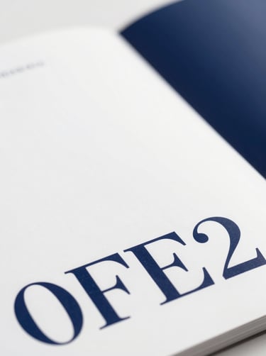 A close-up of a high-end editorial magazine layout featuring minimalist typography. Professional lighting with soft shadows. The color palette emphasizes #F8F8F4 and #0F1E2E, showcasing a strategic use of white space.